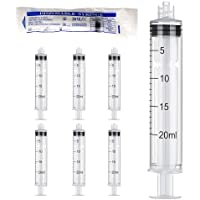 BOYUNLE 7 Piezas 20ml Jeringa de Plástico- Jeringa de Medición Líquida con Medida- Jeringa de Plástico Sin Aguja- para…